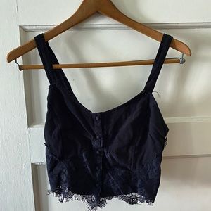black lacey crop top